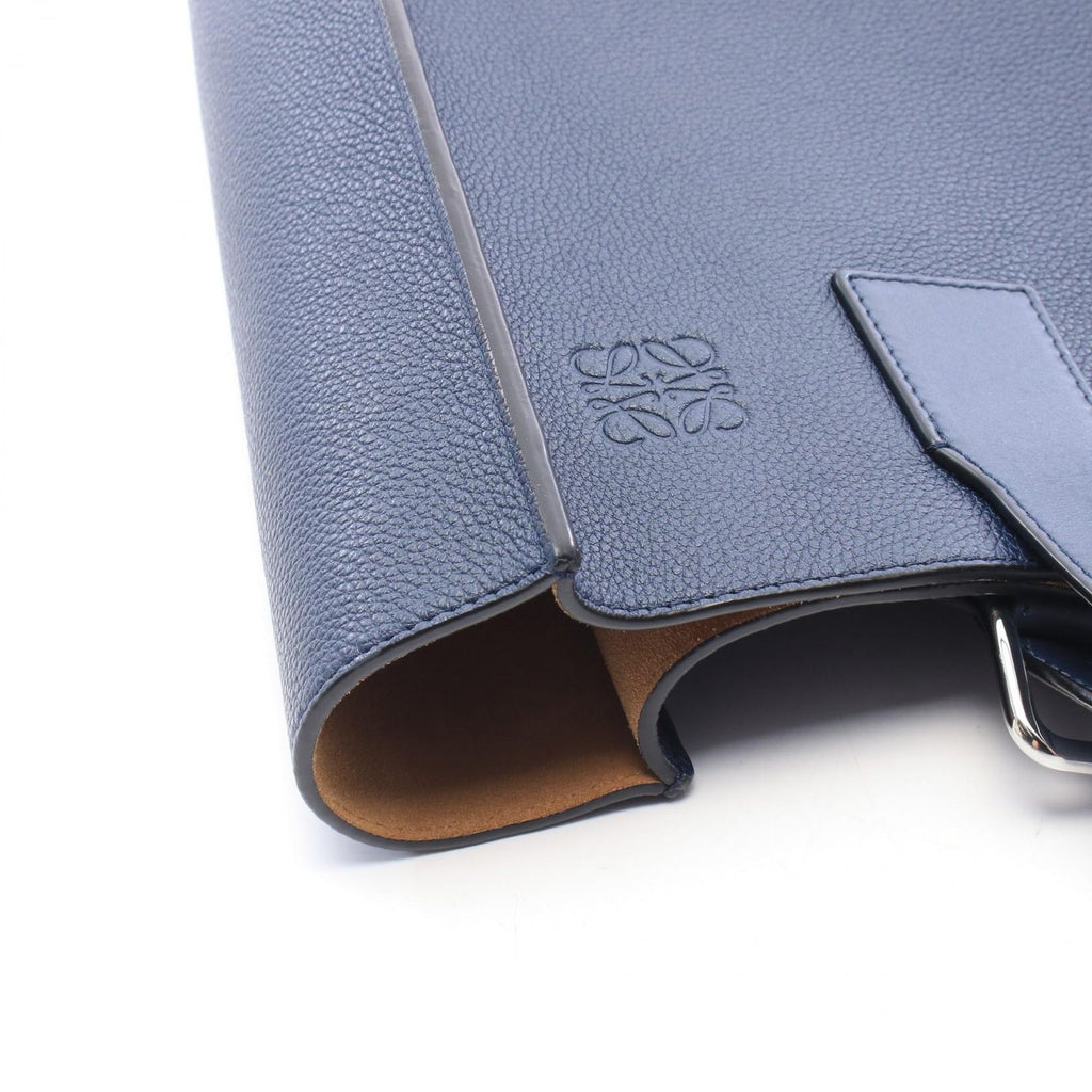 Loewe Tote Bag Buckle Horizontal Anagram Navy Leather — view 5