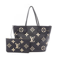 Louis Vuitton Tote Bag Neverfull MM Monogram Empreinte Black Beige Leather