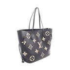 Louis Vuitton Tote Bag Neverfull MM Monogram Empreinte Black Beige Leather — view 2