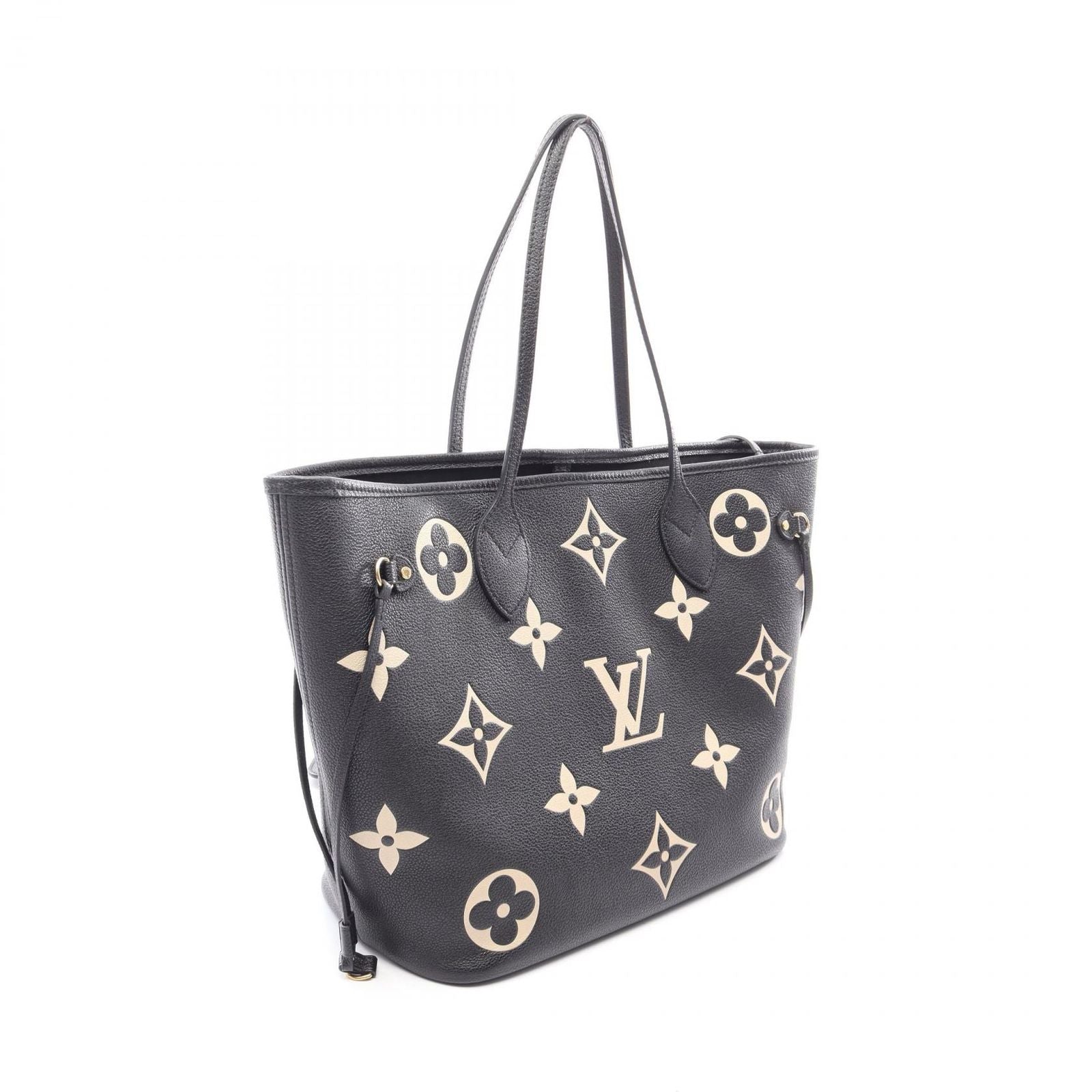 Louis Vuitton Tote Bag Neverfull MM Monogram Empreinte Black Beige Leather — view 2