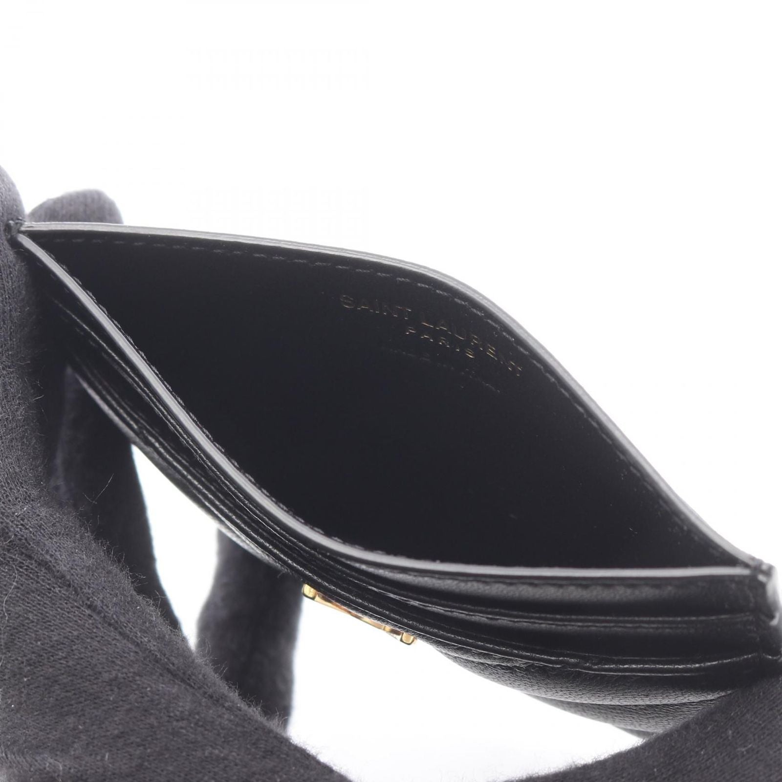 Saint Laurent Paris Card Case YSL Monogram Leather — view 3