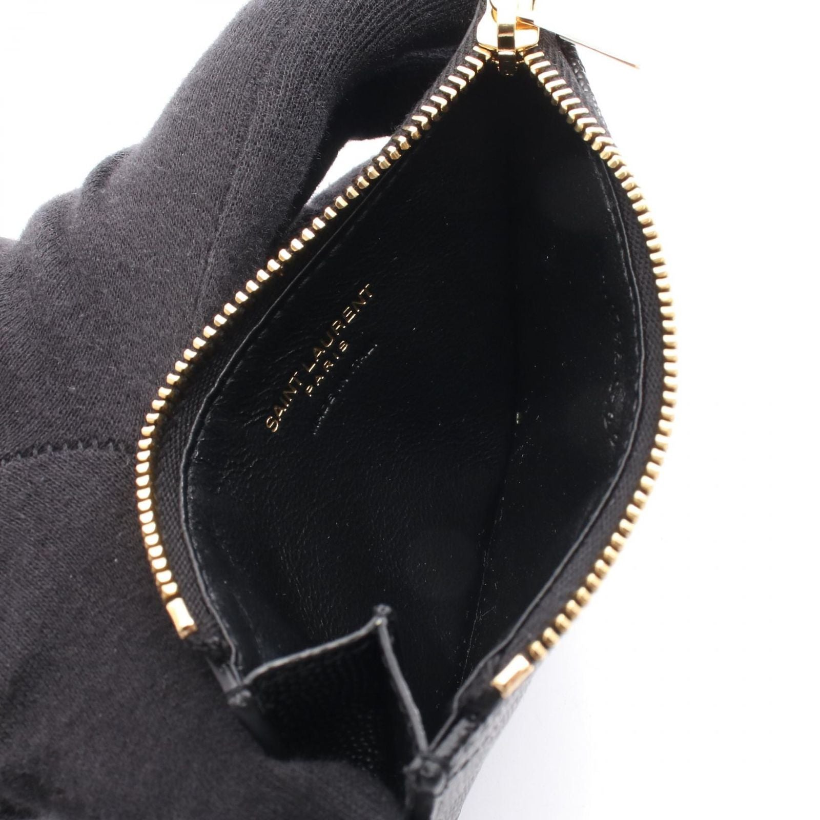 Saint Laurent Paris Coin Purse Monogram Fragment Zip Card Case Leather — view 3