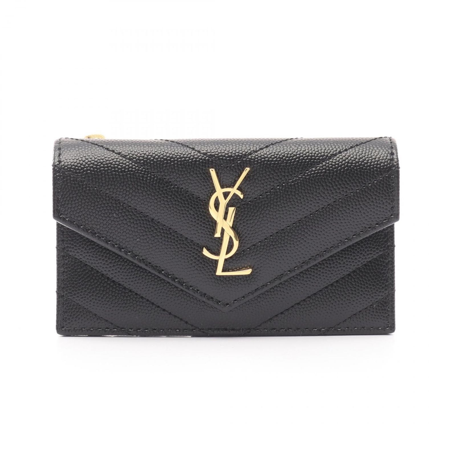 Saint Laurent Paris Card Case Monogram Fragment Leather