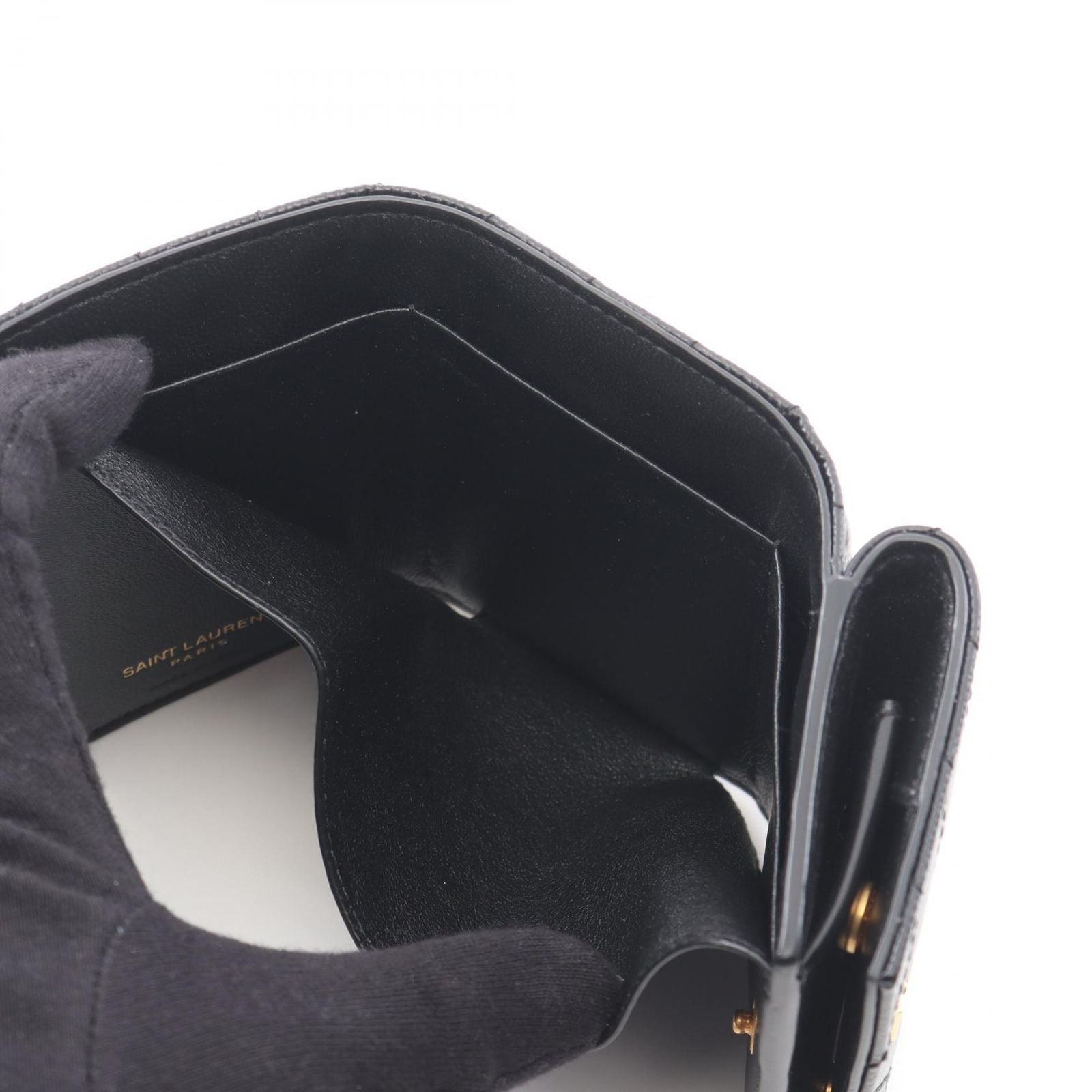 Saint Laurent Paris Trifold Wallet Monogram Origami Tiny Leather — view 5