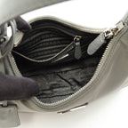 Prada Tessuto Saffiano Nylon Leather Shoulder Bag — view 3