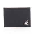Prada Card Case Saffiano Triang Leather