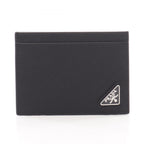 Prada Card Case Saffiano Triang Leather