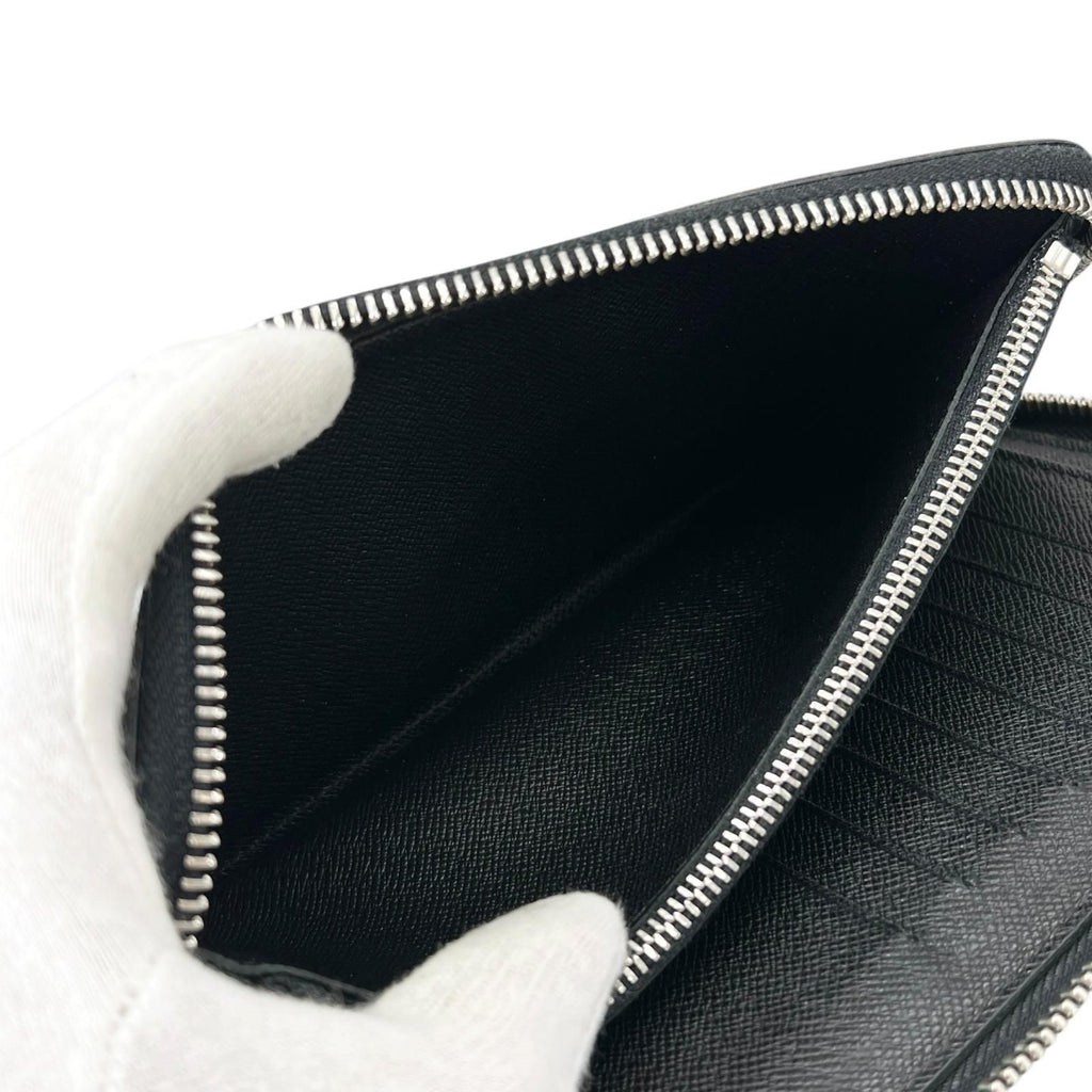 Louis Vuitton Zippy Wallet Verdical Damier Canvas Black — view 6