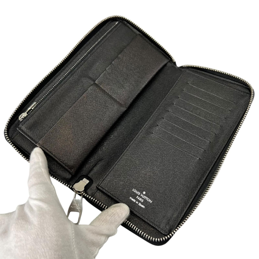 Louis Vuitton Zippy Wallet Verdical Damier Canvas Black — view 5