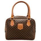 Celine Macadam Handbag Leather Brown
