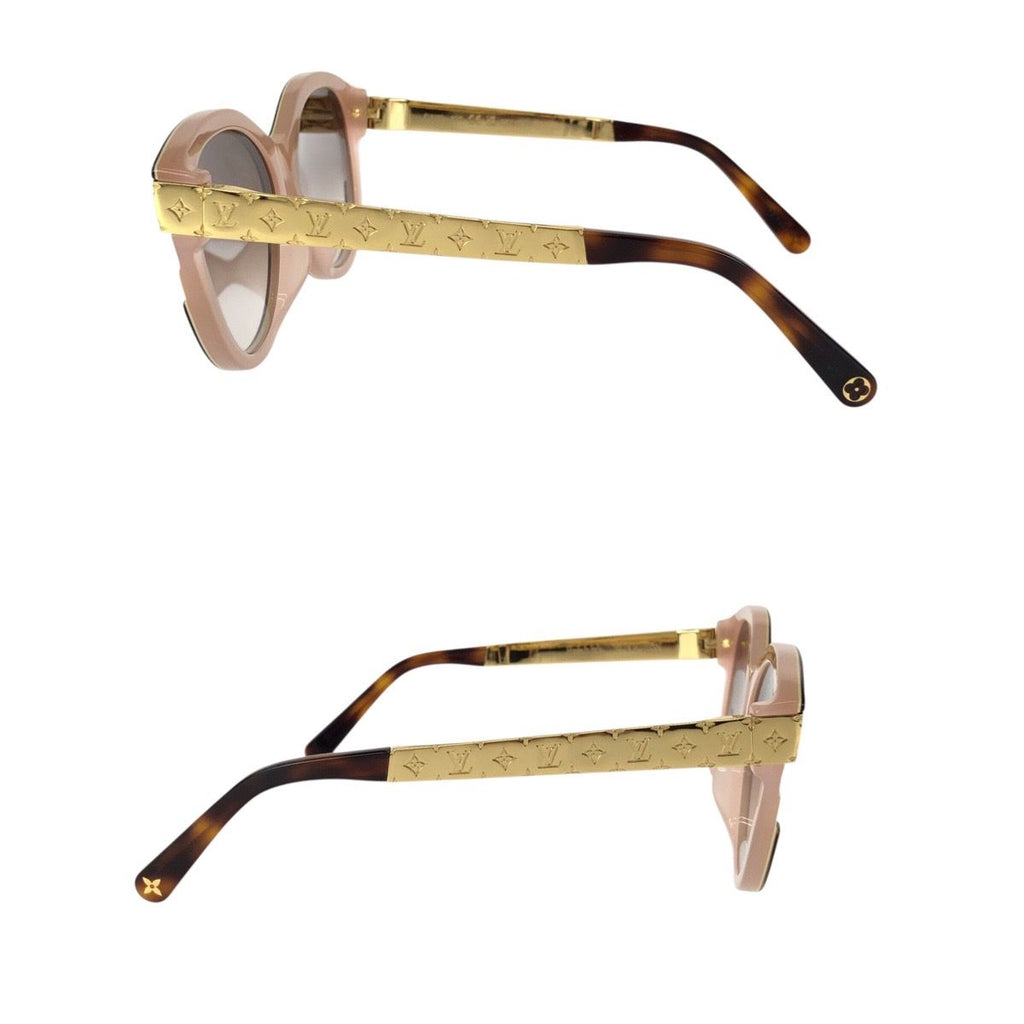Louis Vuitton Petit Spcon Cat Eye Brown Pink Gold Acetate Sunglasses Eyewear — view 4