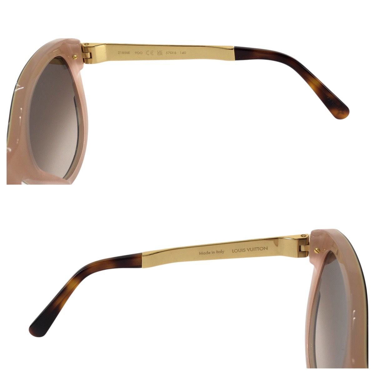 Louis Vuitton Petit Spcon Cat Eye Brown Pink Gold Acetate Sunglasses Eyewear — view 5