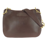 Prada Vintage Embossed Logo Brown Gold Leather Shoulder Bag