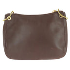 Prada Vintage Embossed Logo Brown Gold Leather Shoulder Bag — view 2