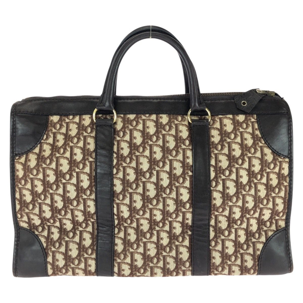 Dior Vintage Trotter Brown Canvas Leather Boston Bag Business — view 2