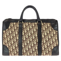 Dior Vintage Trotter Brown Canvas Leather Boston Bag Business