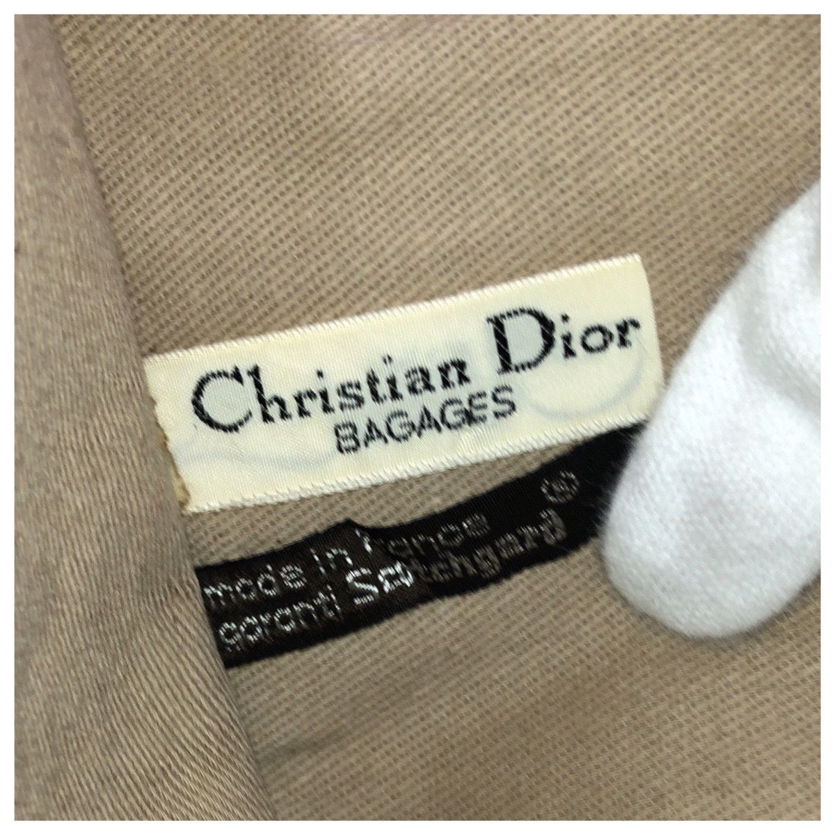 Dior Vintage Trotter Brown Canvas Leather Boston Bag Business — view 4
