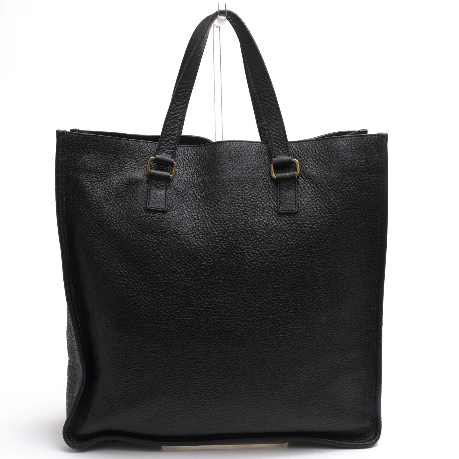 Prada Tote Bag Leather Black Shrink — view 2
