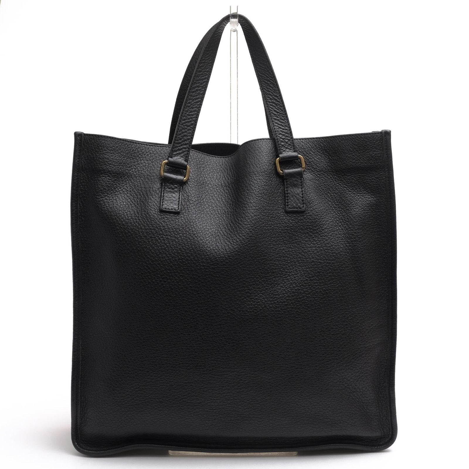 Prada Tote Bag Leather Black Shrink