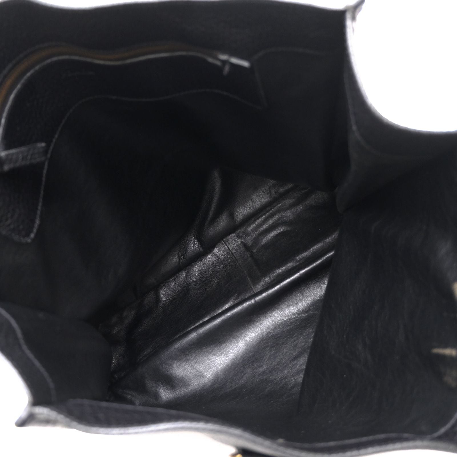 Prada Tote Bag Leather Black Shrink — view 7