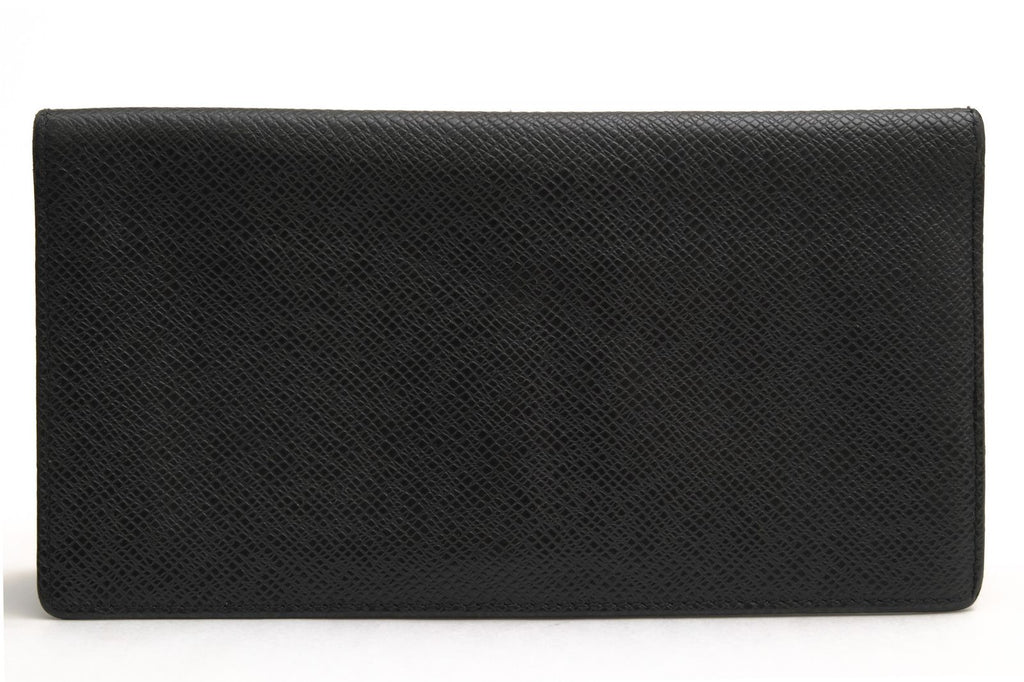 Louis Vuitton Wallet Leather Black Taiga Porto Cartes Credit No Coin Purse
