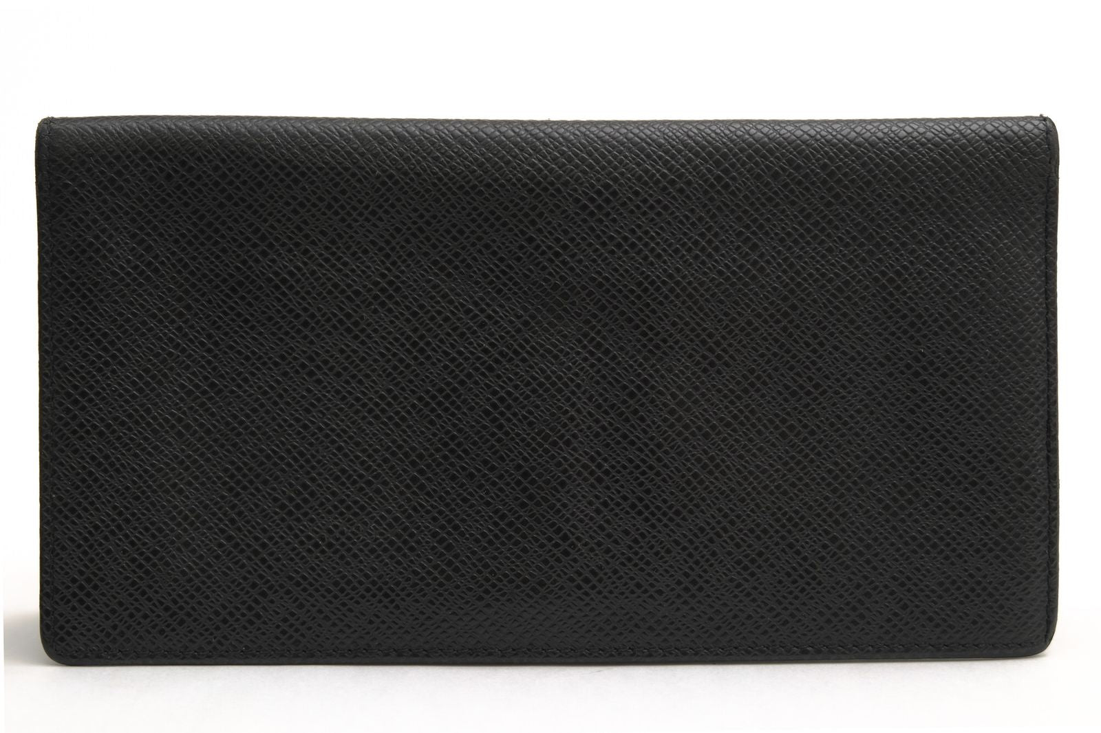 Louis Vuitton Wallet Leather Black Taiga Porto Cartes Credit No Coin Purse