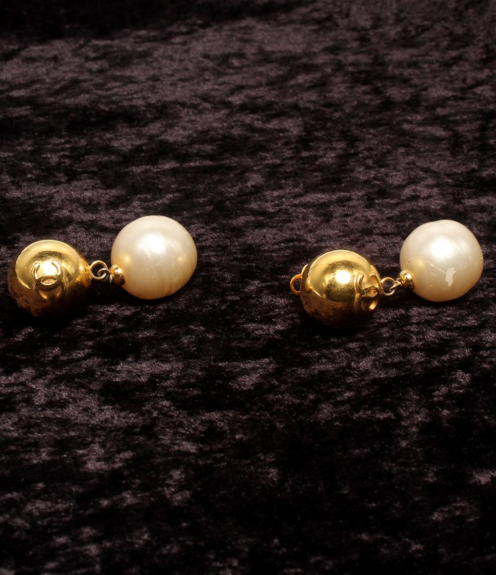 Chanel Earrings CC Logo Faux Pearl — view 6