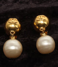 Chanel Earrings CC Logo Faux Pearl