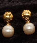 Chanel Earrings CC Logo Faux Pearl