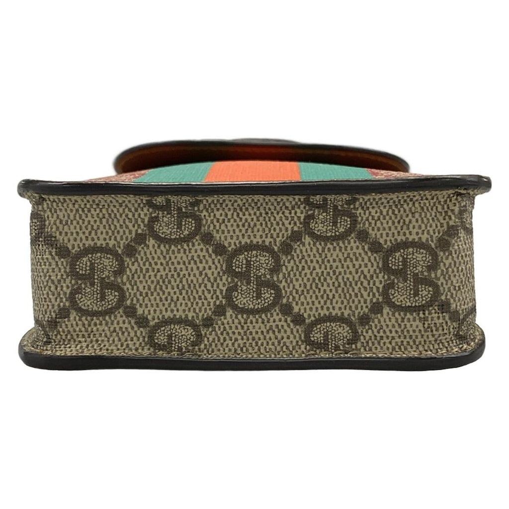 Gucci Shoulder Bag GG Plus Supreme Interlocking G Red Dark Brown Multi Leather — view 5