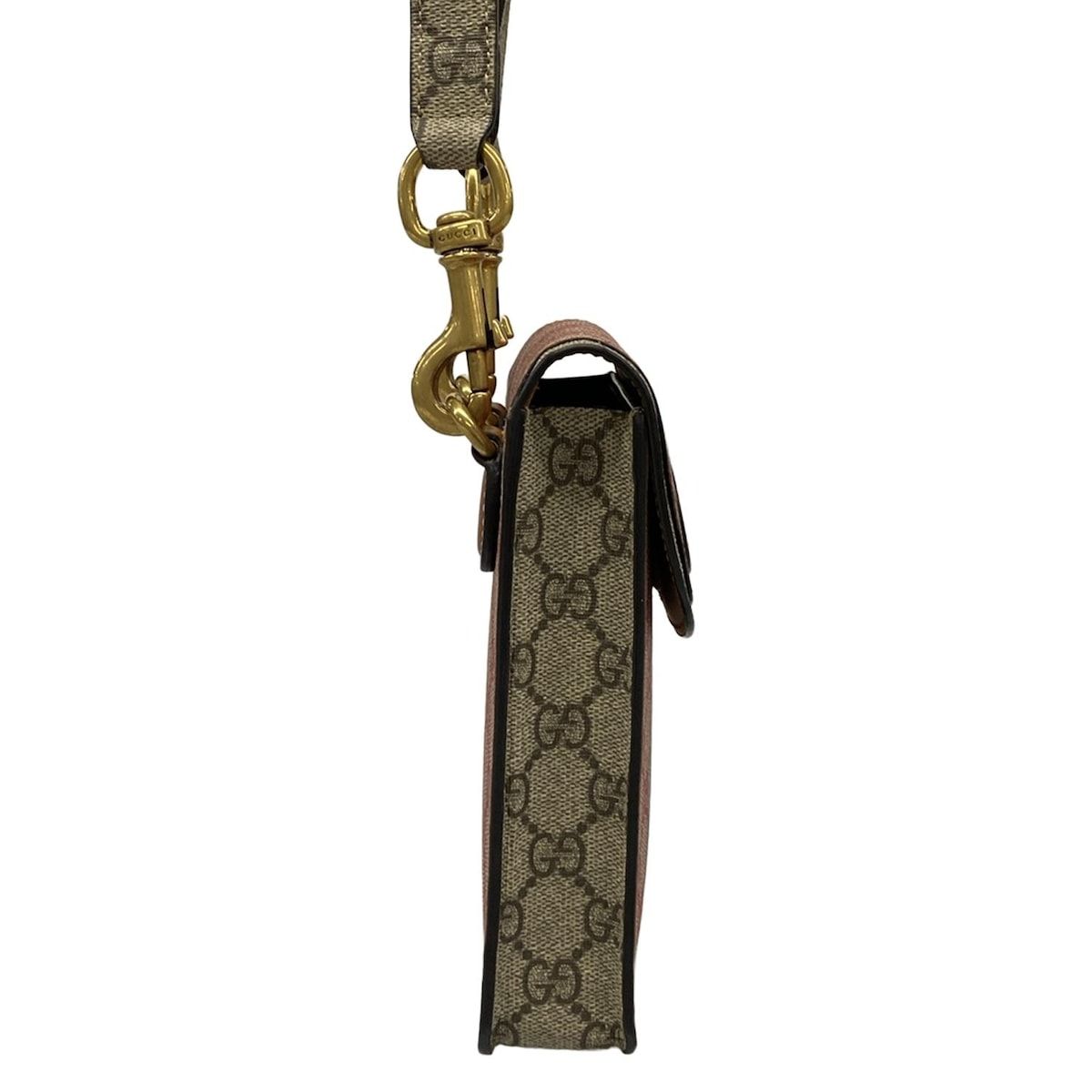 Gucci Shoulder Bag GG Plus Supreme Interlocking G Red Dark Brown Multi Leather — view 2