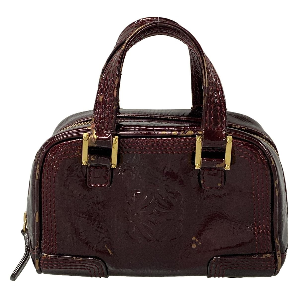 Loewe Handbag Micro Mini Amazona Bordeaux Leather with Key Ring