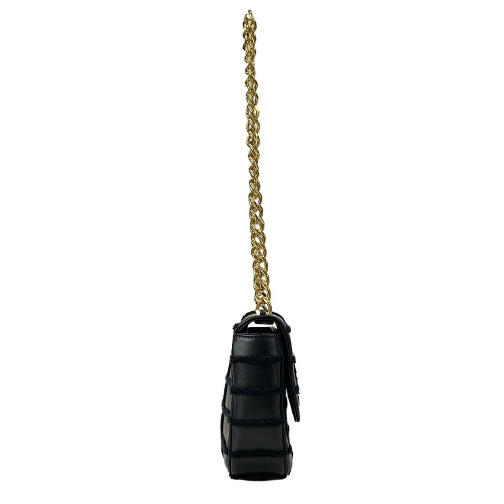 Celine Shoulder Bag Matelasse Monochrome Black Chain Leather — view 2