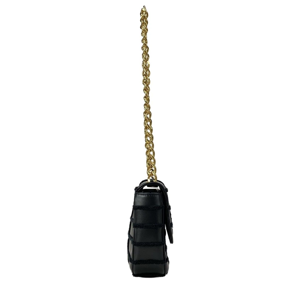 Celine Shoulder Bag Matelasse Monochrome Black Chain Leather — view 2