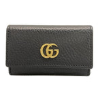 Gucci Key Case GG Marmont Black Hook Leather Key Holder