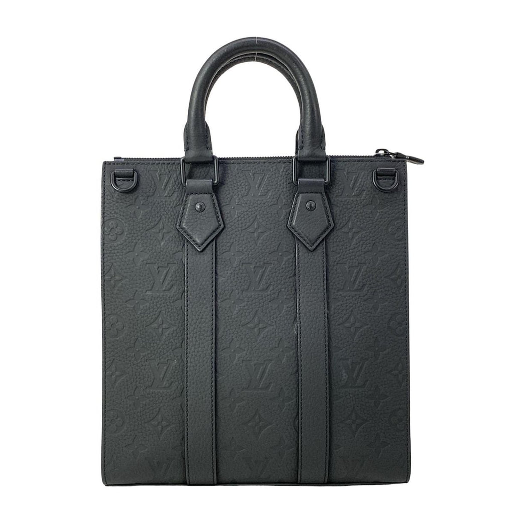 Louis Vuitton Handbag Taurillon Monogram Sac Plat Cloth Noir Leather Cowhide — view 3