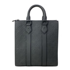 Louis Vuitton Handbag Taurillon Monogram Sac Plat Cloth Noir Leather Cowhide