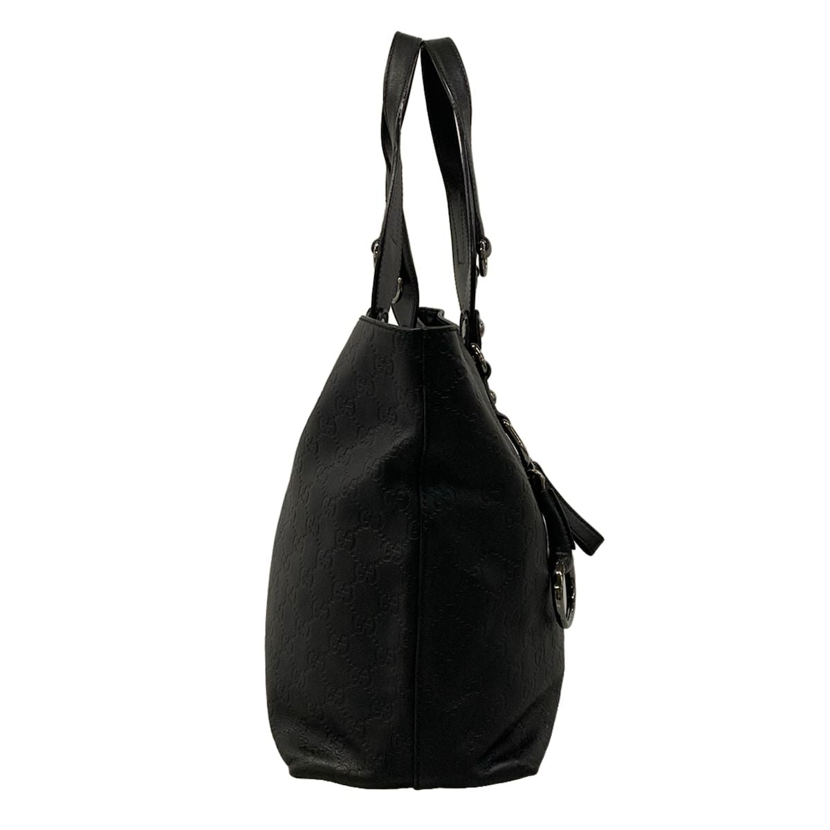 Gucci Tote Bag Icon Bit Guccissima Line Black Leather — view 2