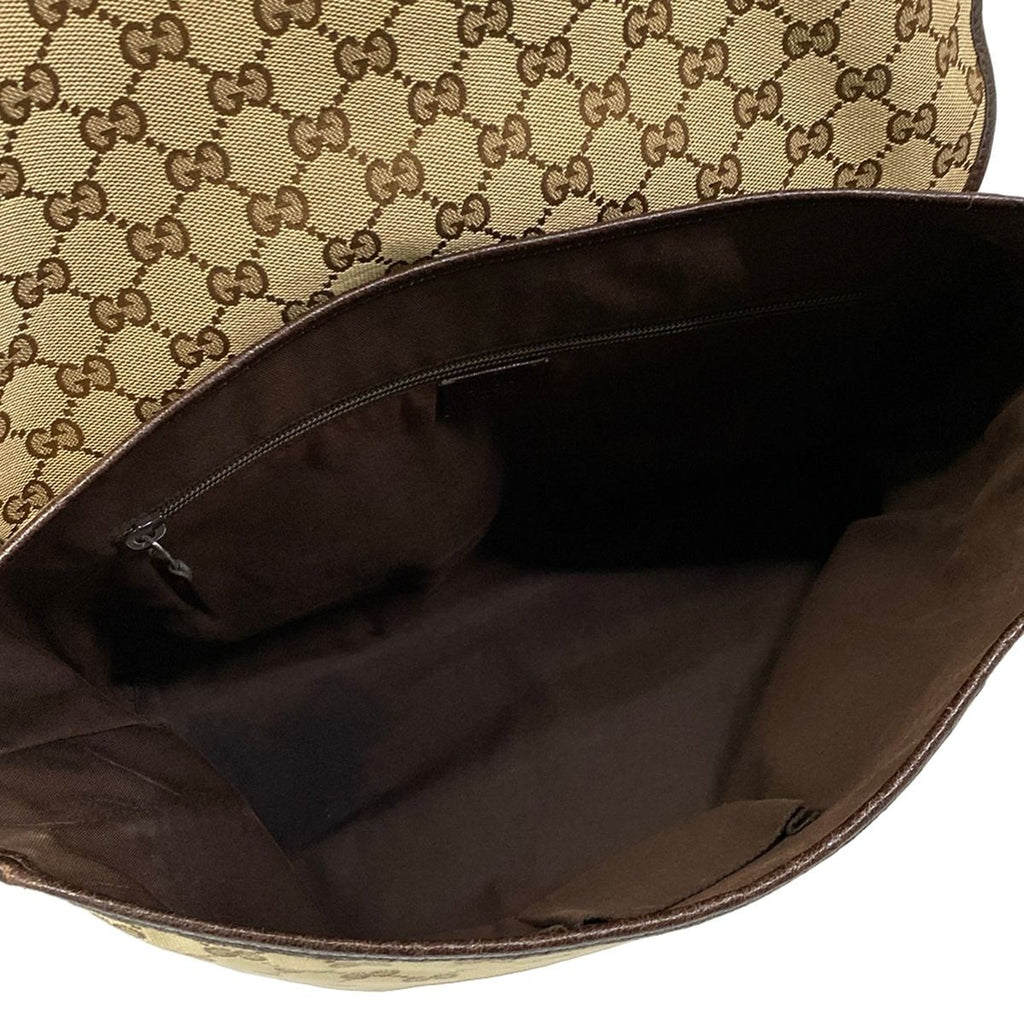 Gucci Shoulder Bag GG Pattern Sherry Beige Dark Brown Leather — view 7