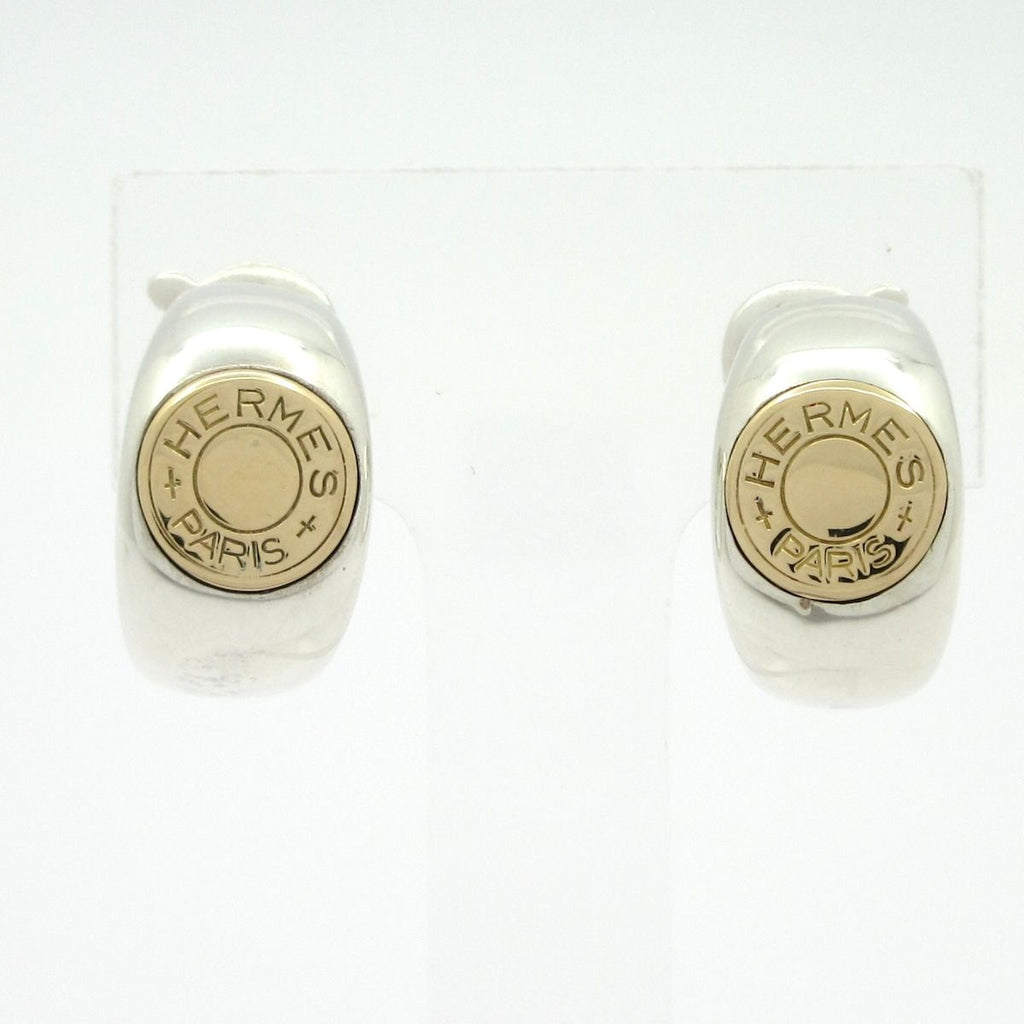 Hermes Earrings Sellier Silver Gold
