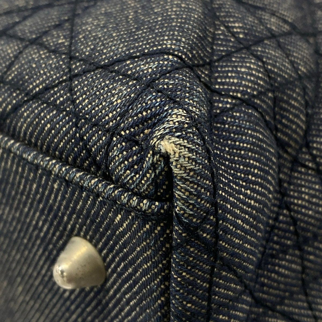 Dior Handbag Cannage Stitch Navy Leather — view 6