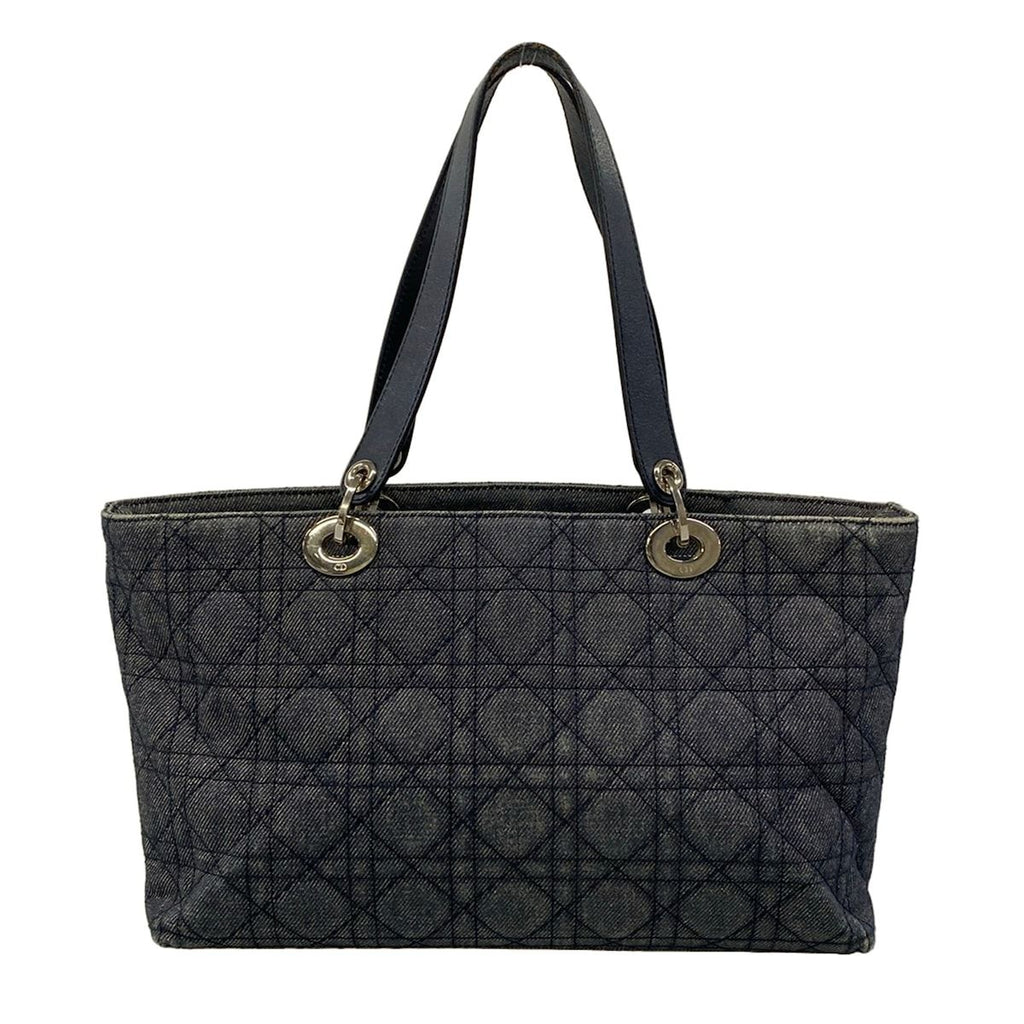 Dior Handbag Cannage Stitch Navy Leather — view 3