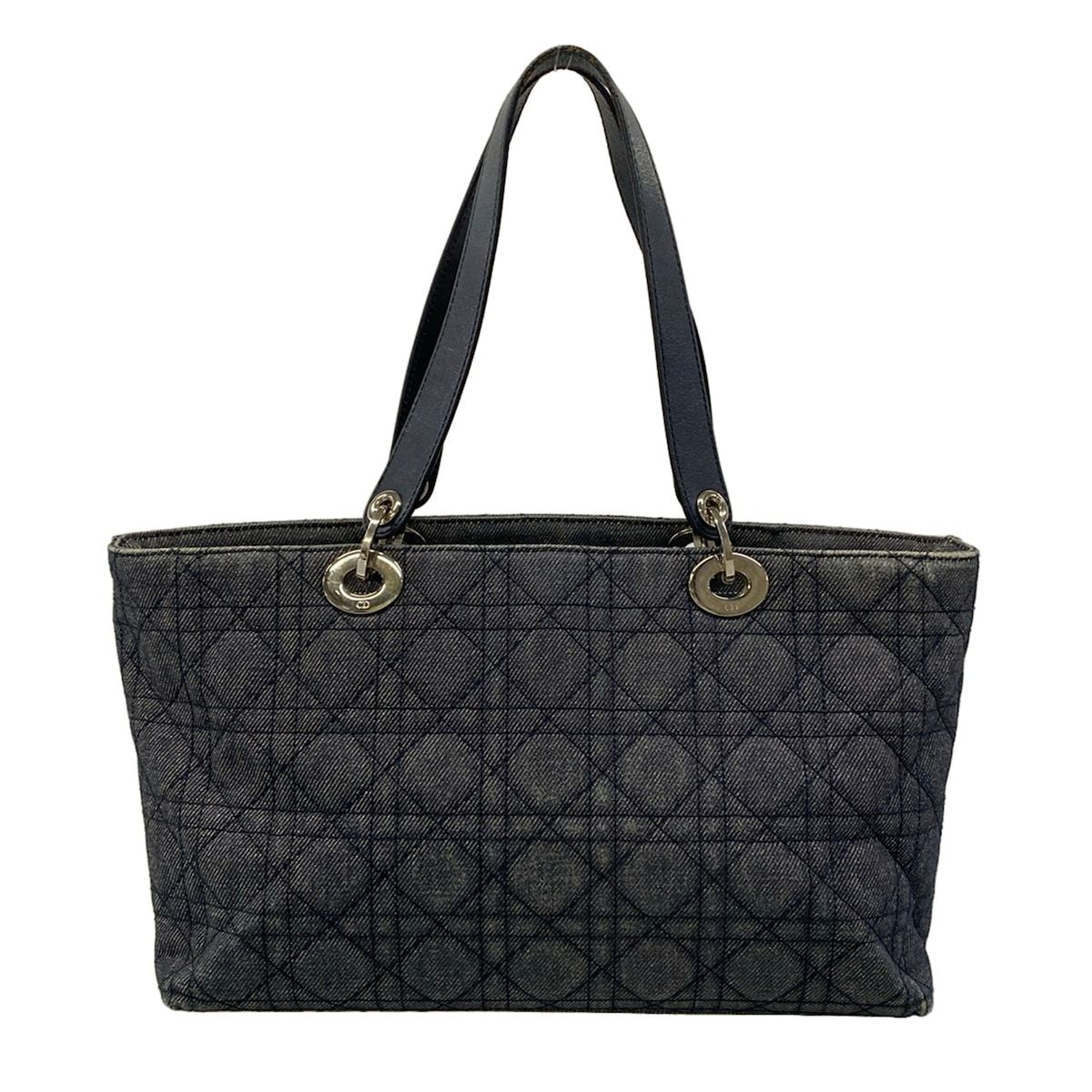 Dior Handbag Cannage Stitch Navy Leather — view 3