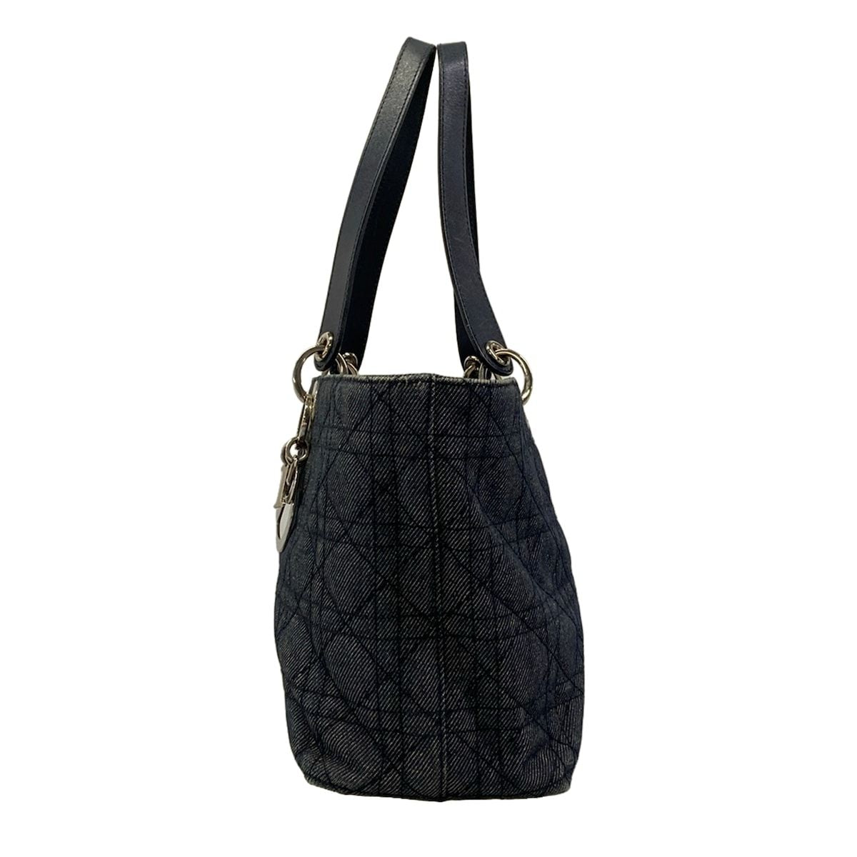 Dior Handbag Cannage Stitch Navy Leather — view 2
