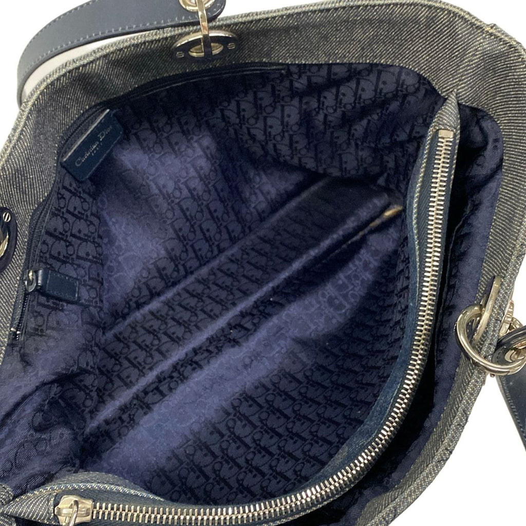 Dior Handbag Cannage Stitch Navy Leather — view 7
