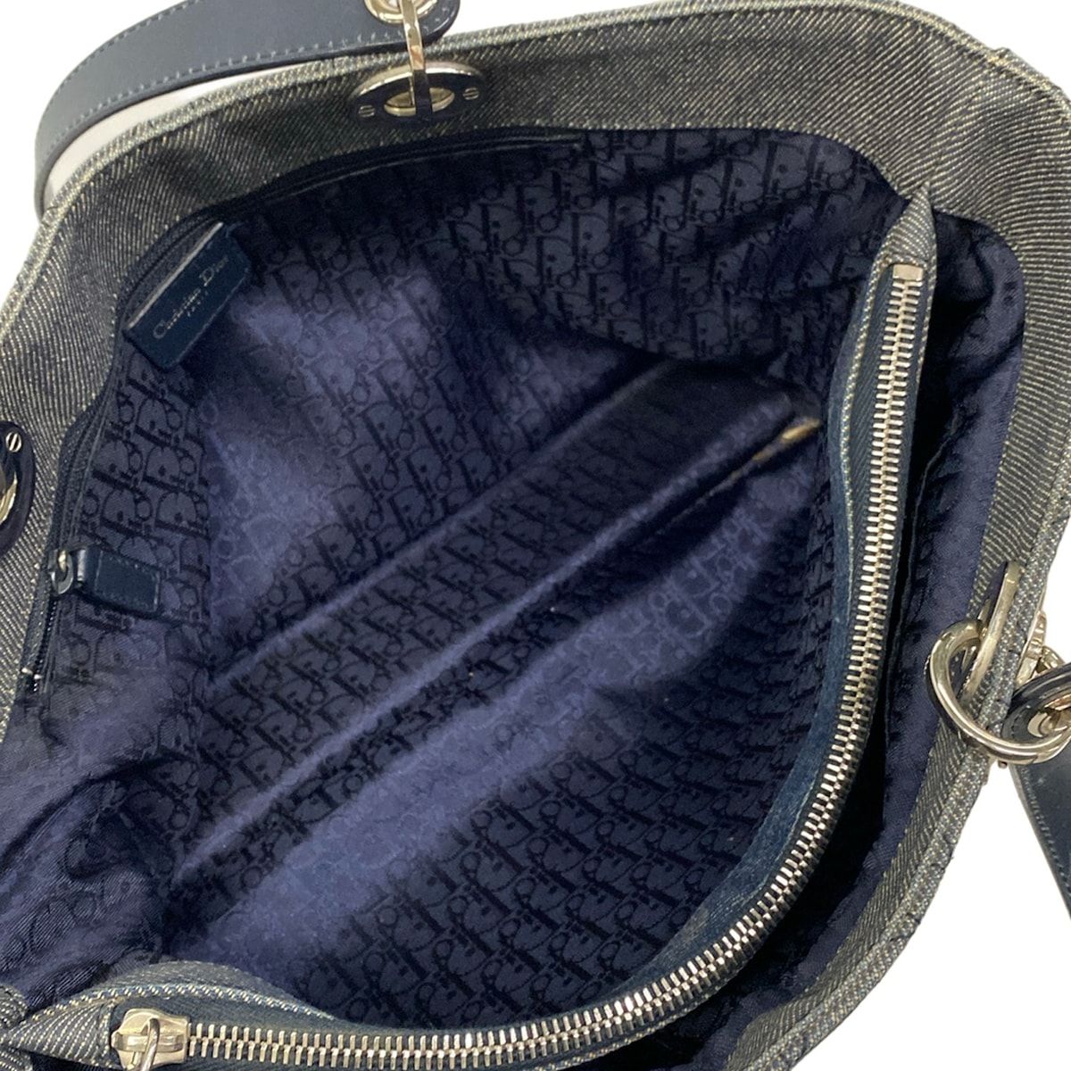 Dior Handbag Cannage Stitch Navy Leather — view 7