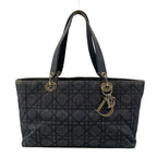 Dior Handbag Cannage Stitch Navy Leather