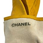 Chanel Gloves 7.5 Yellow CC Logo Turnlock Leather — view 4
