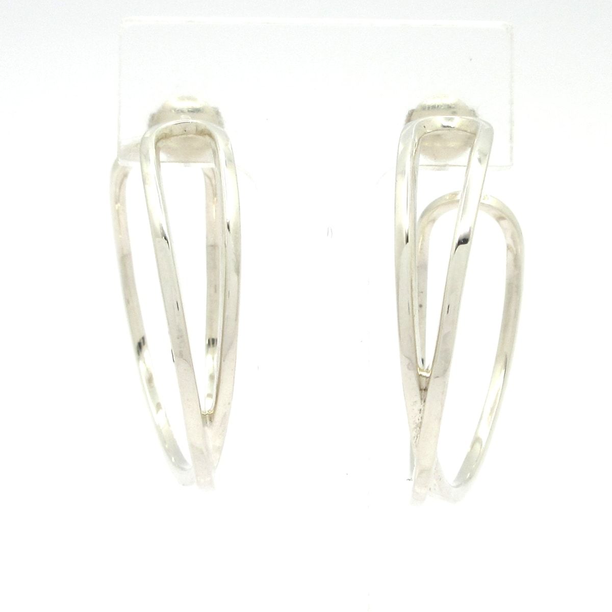 Hermes Earrings Silver Third Party Back