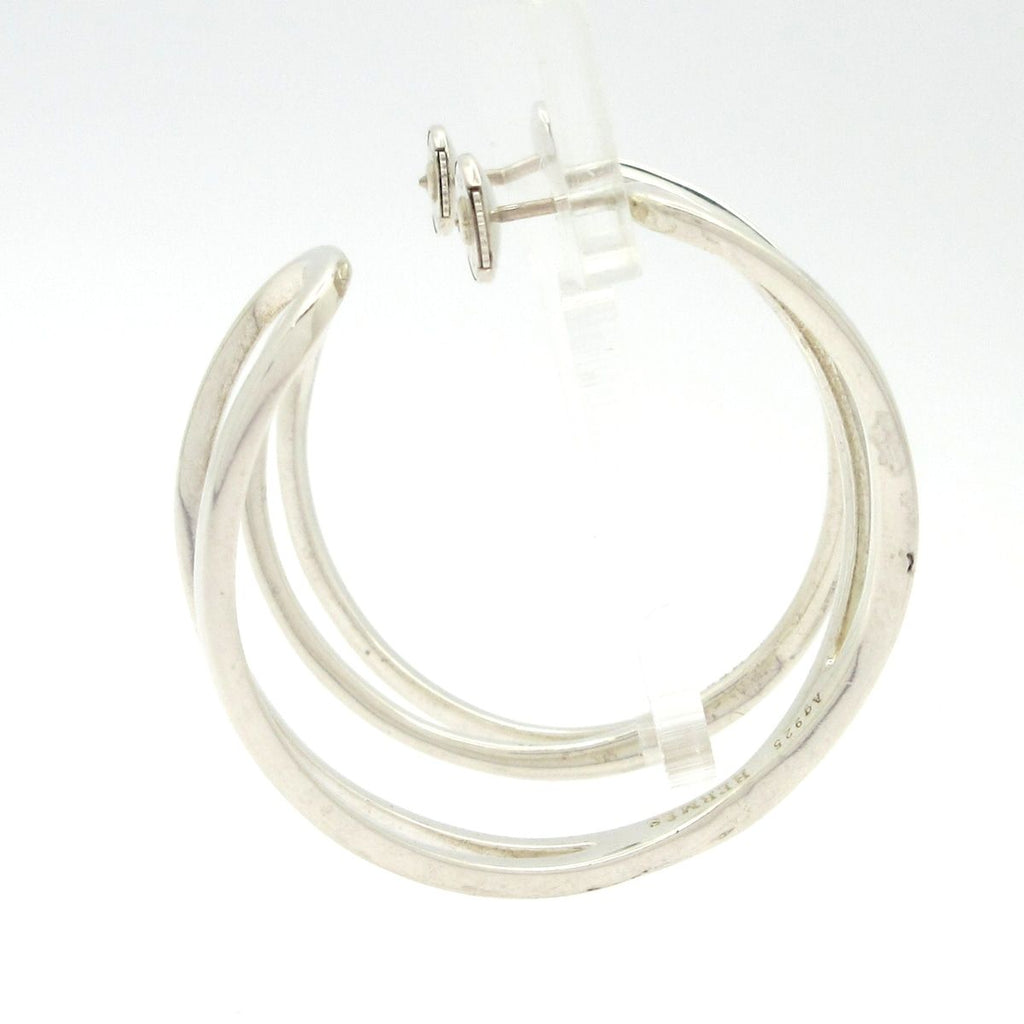Hermes Earrings Silver Third Party Back — view 2